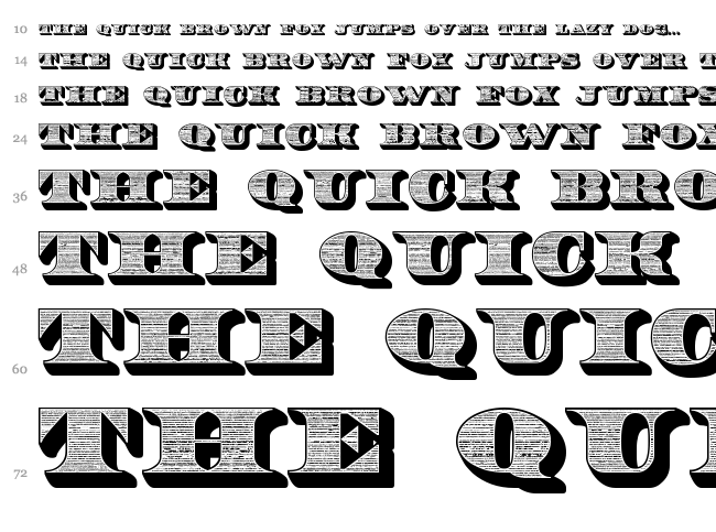 10 Bucks font waterfall
